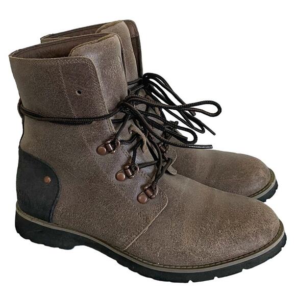 The North Face Ballard Lace Up Suede Combat Boot Heathered Brown - Women's - 6.5 - Picture 1 of 9